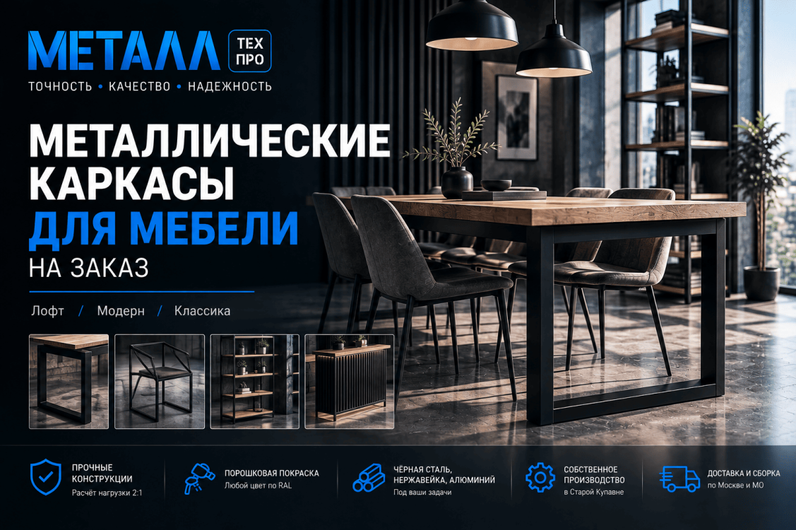 Металлические каркасы для мебели на заказ: лофт, модерн, классика - от 6000 ₽